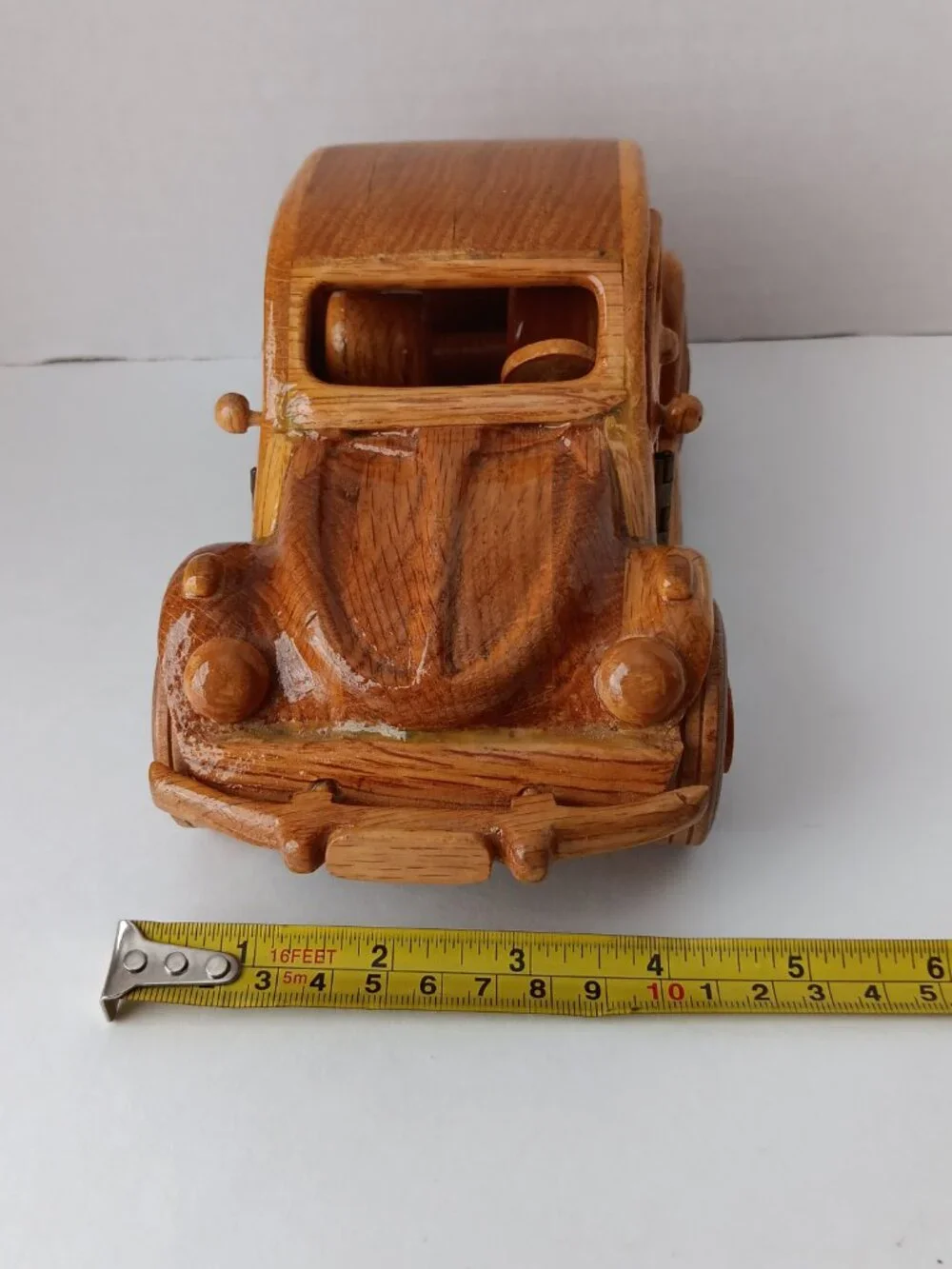 Handmade Oak Model Volkswagen  - 10 in (L)  x 4.5 in (W) - Working Doors/Wheels